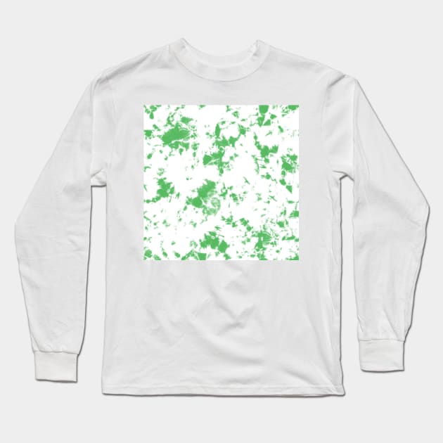 Grass green and white marble - Tie-Dye Shibori Texture Long Sleeve T-Shirt by marufemia